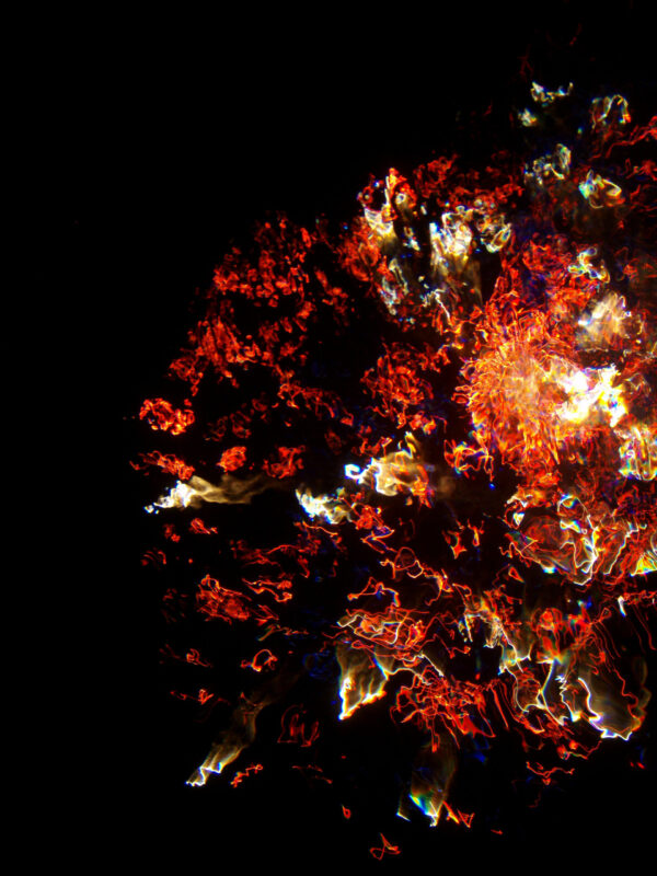 Abstract underwater photo of fireworks
